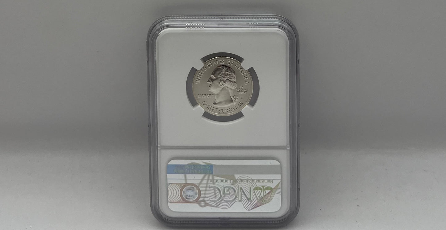 2018 25C Pictured Rocks First Day of Issue PF 70 Silver Reverse Proof