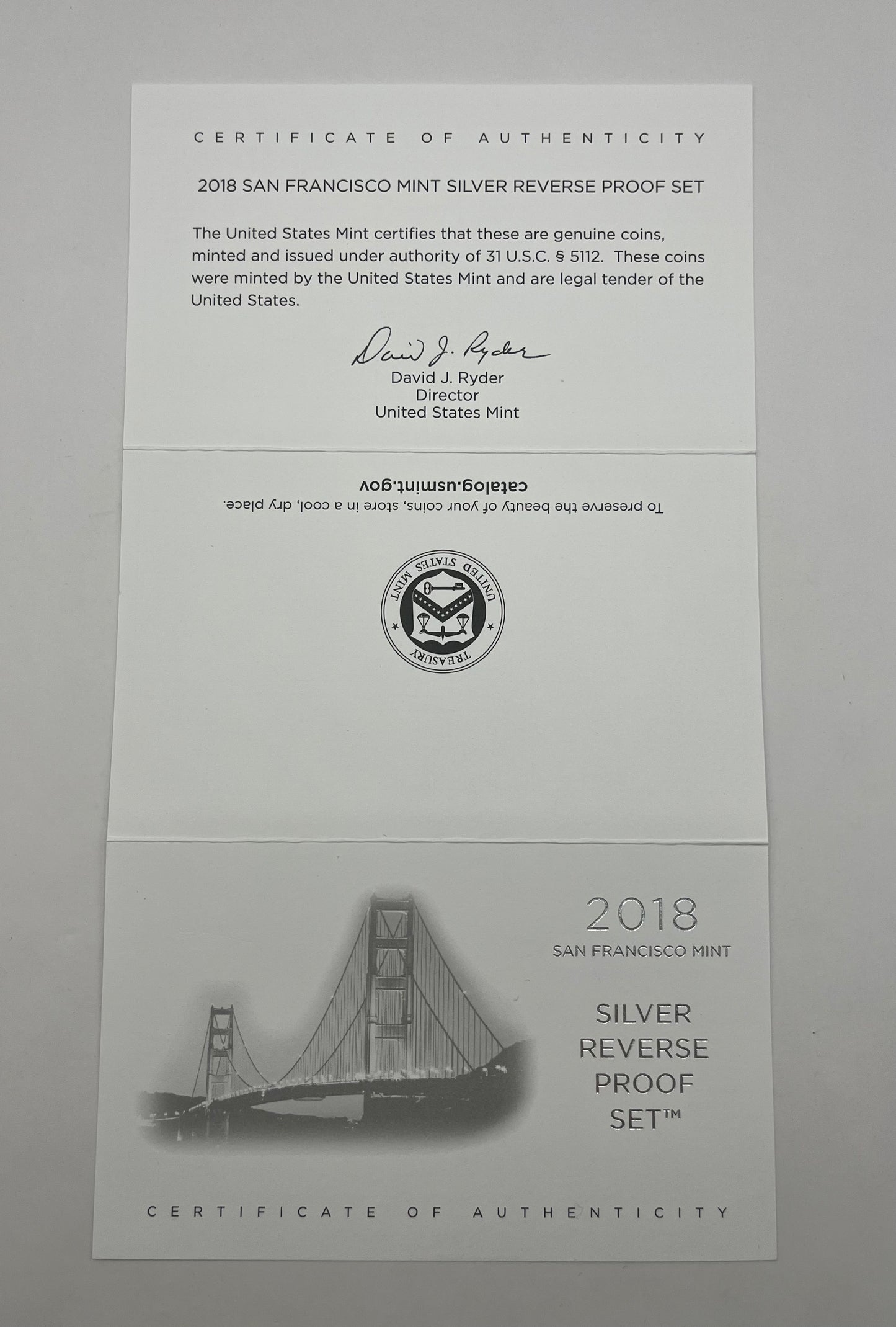 2018 San Francisco Mint Silver Reverse Proof Set