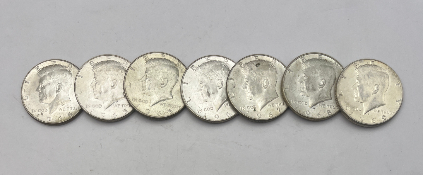 7-40% silver Kennedy half dollars