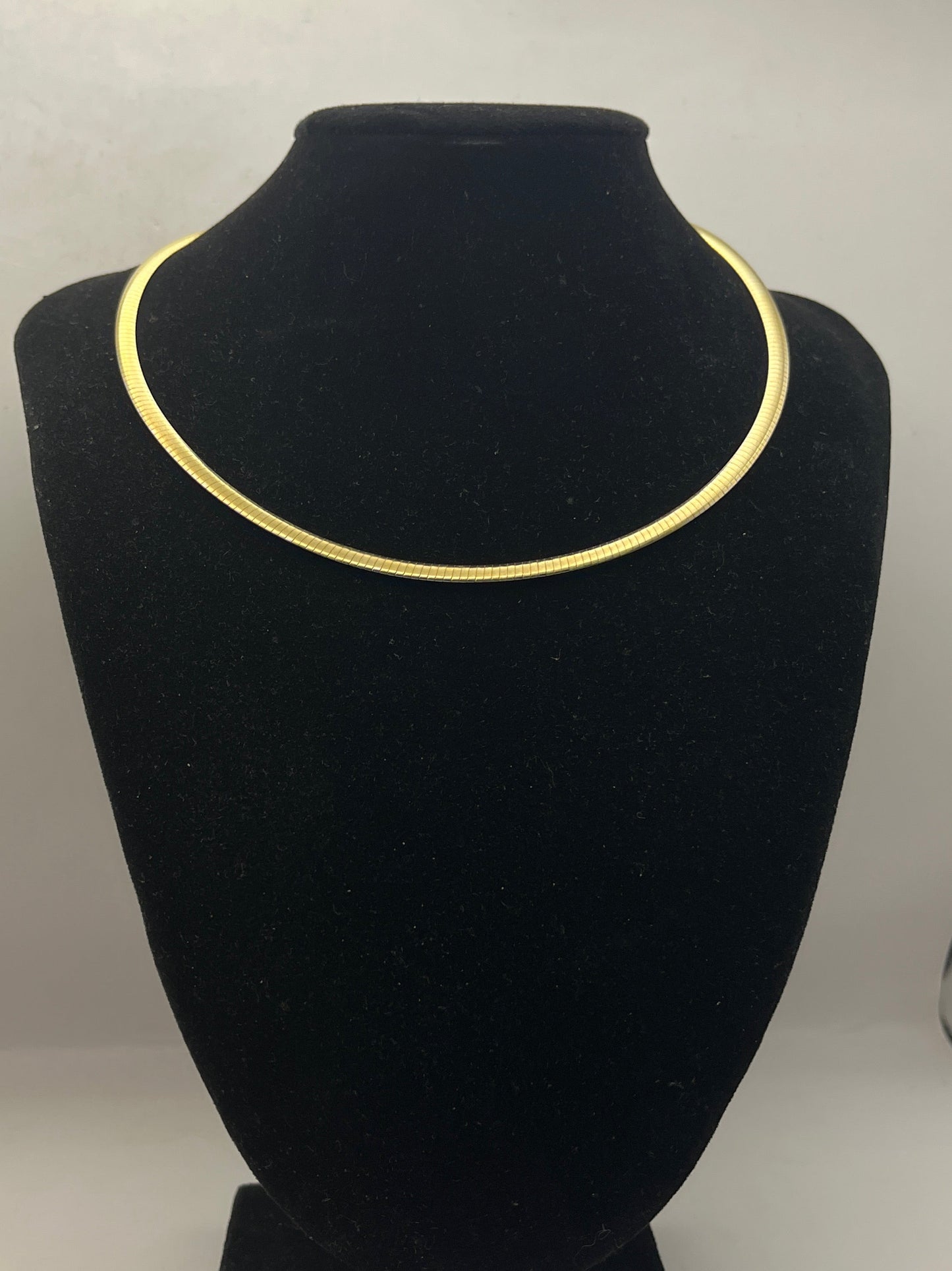 14K Yellow Gold Omega Necklace With Small Diamond
