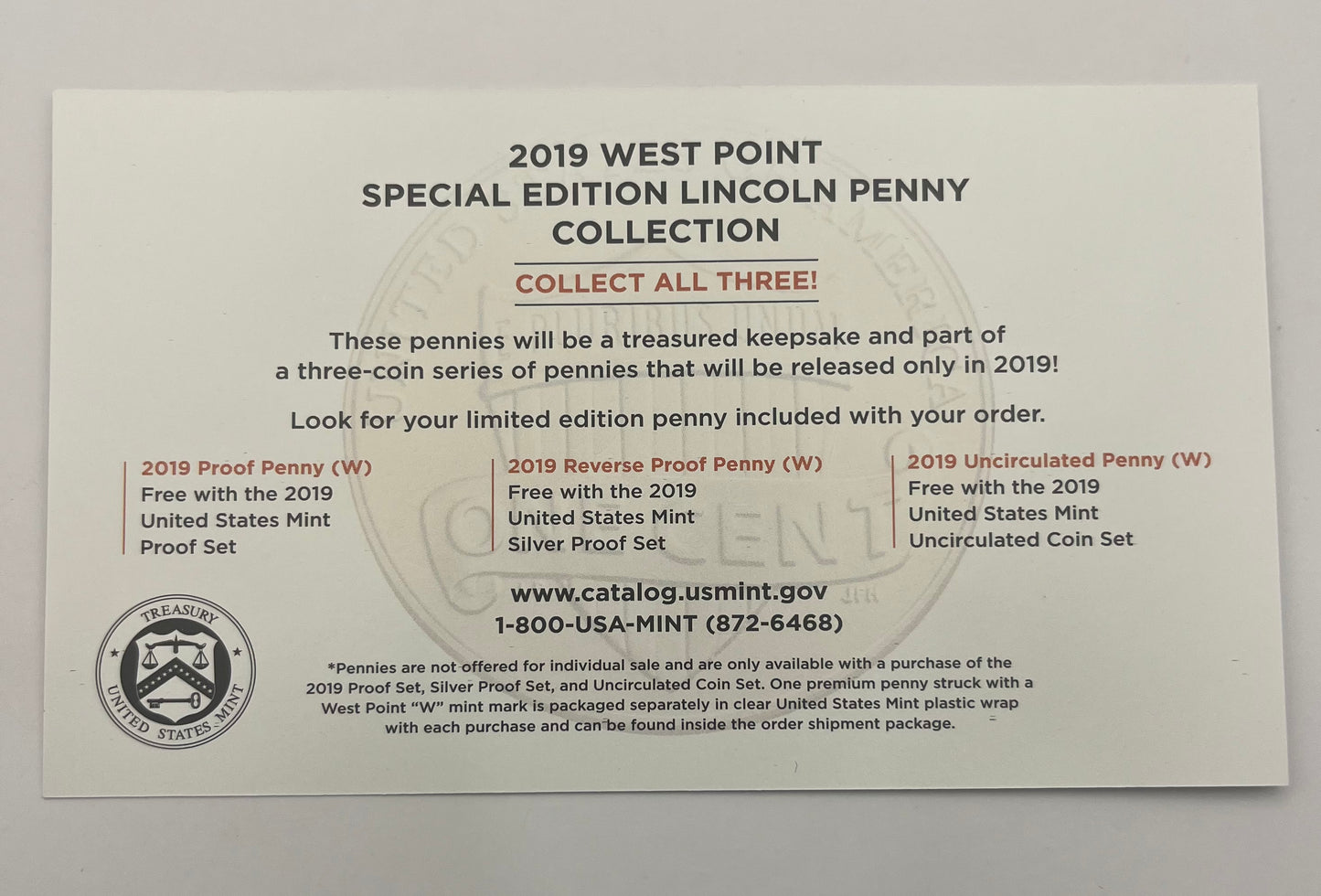 2019 West Point Special Edition Lincoln Penny